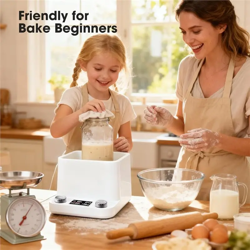YCOC-Sourdough Starter Warmer For Jars Under 50 Oz 1° F Precision Thermostat(70-104° F) Water Bath Us Plug