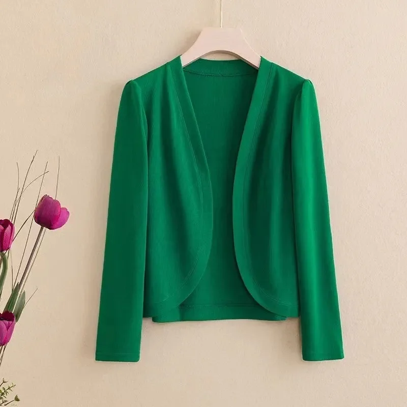 Primavera estate nuova giacca da donna Cardigan in maglia di seta di ghiaccio di mezza età madri anziane Joker scialle di colore solido cappotto di protezione solare vuoto