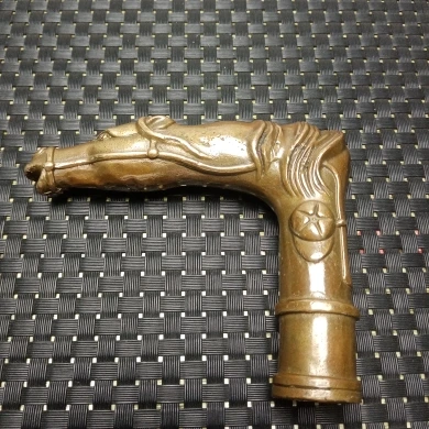 

Pure copper, bronze horse head statue, cane accessories inner diameter 1.9cm room decoration accessories