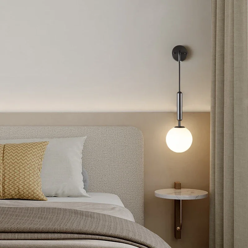 KERWIN Modern Indoor Brass Sconce Light LED Simply Creative Copper Wall Lamp for Home Bed Room Decor