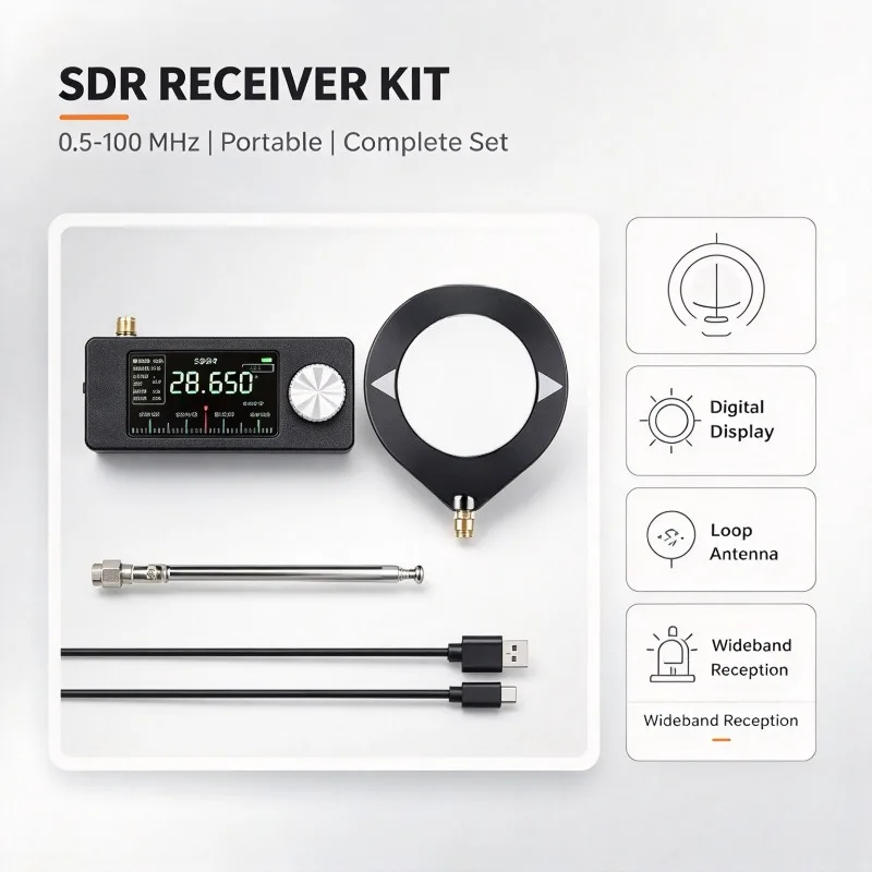 AOZILIN SI4732 Pocket Portable DSP Radio Receiver, 0.5‑108MHz LSB USB AM FM Full‑Band Mini Radio for HAM Amateur Reception Use