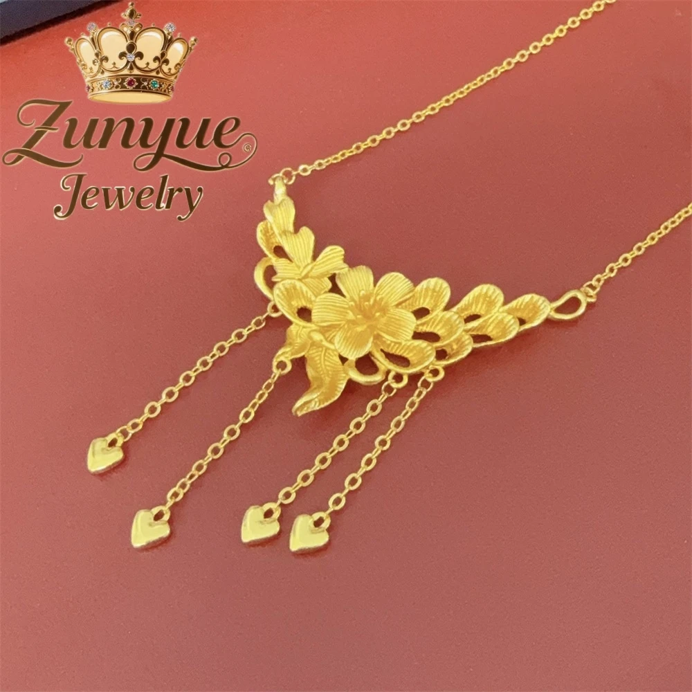 

Sand Gold Hollowed-Out Tassel Flower Pendant Luxury Quality Jewelry Fashion Jewelry Best Selling Exquisite Charms Popular Gift