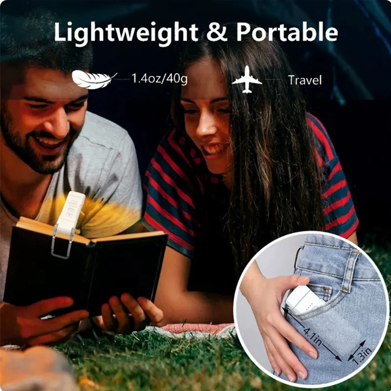 Book Light with Timer USB Rechargeable Reading Light Clip-on Read Lamp Bookmark Night Light Book Lamp 5 Brightness-Black