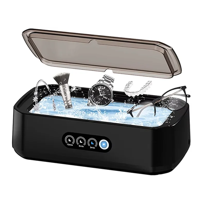 -ESTR Ультразвуковой очиститель для очков 650 мл Высокочастотная вибрационная очистка для очков Ювелирные изделия Соска для протезов (США)