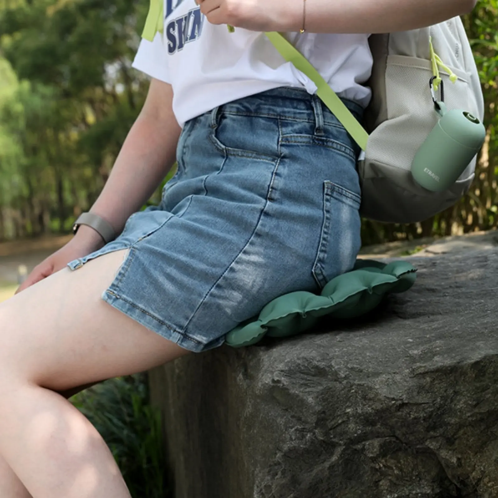 Inflatable Seat Cushion Tufted Egg-Shaped-Crate Seat Cushion Outdoor Gear Grid Cloth Compact for Camping
