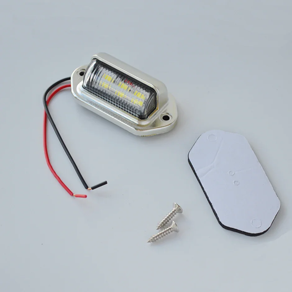 أضواء LED لخطوة الباب 12 فولت/24 فولت ومصباح لوحة ترخيص للرؤية الجانبية لمقطورة فان شاحنة سيارات الدفع الرباعي، طقم استبدال المصباح الأبيض