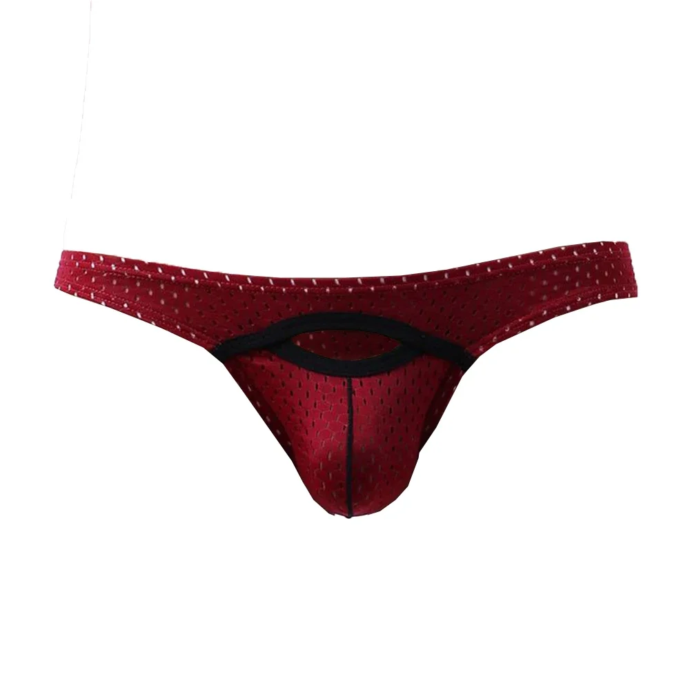 Sexy Mesh Hollow Out Underwear For Men Low Waist Briefs U-Bulge Pouch Briefs Panties Knickers Underpants Underwear Pump Man