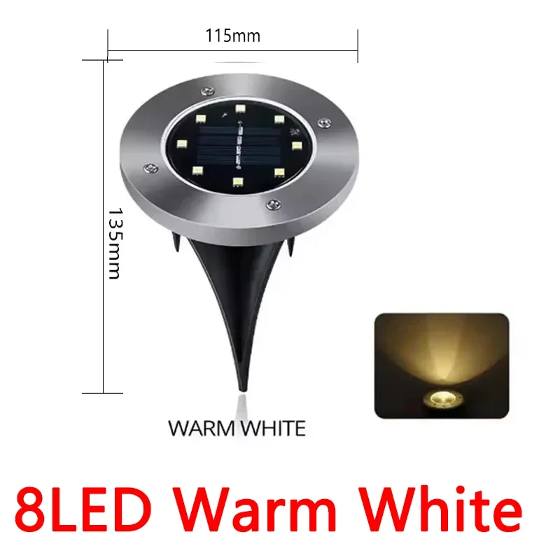 ESMARTER Solarleuchten für den Außenbereich, Scheiben-Untergrundlampe, Strahler, vergrabene Solarleuchte für Zuhause, Garten, Rasen, Hof, Dekoration 4