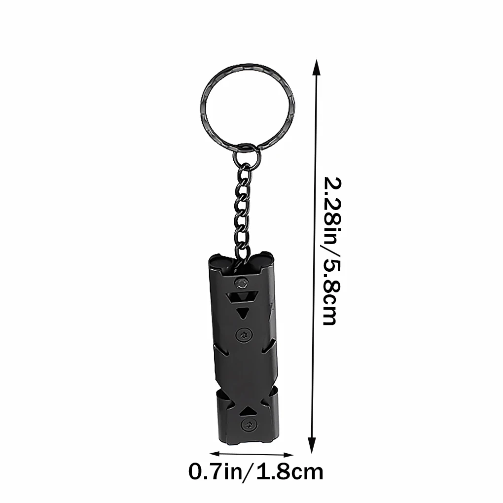Survival Whistle Outdoor Camping Hiking 150dB Loud Sound Whistle Stainless Steel Outdoor Tool Black