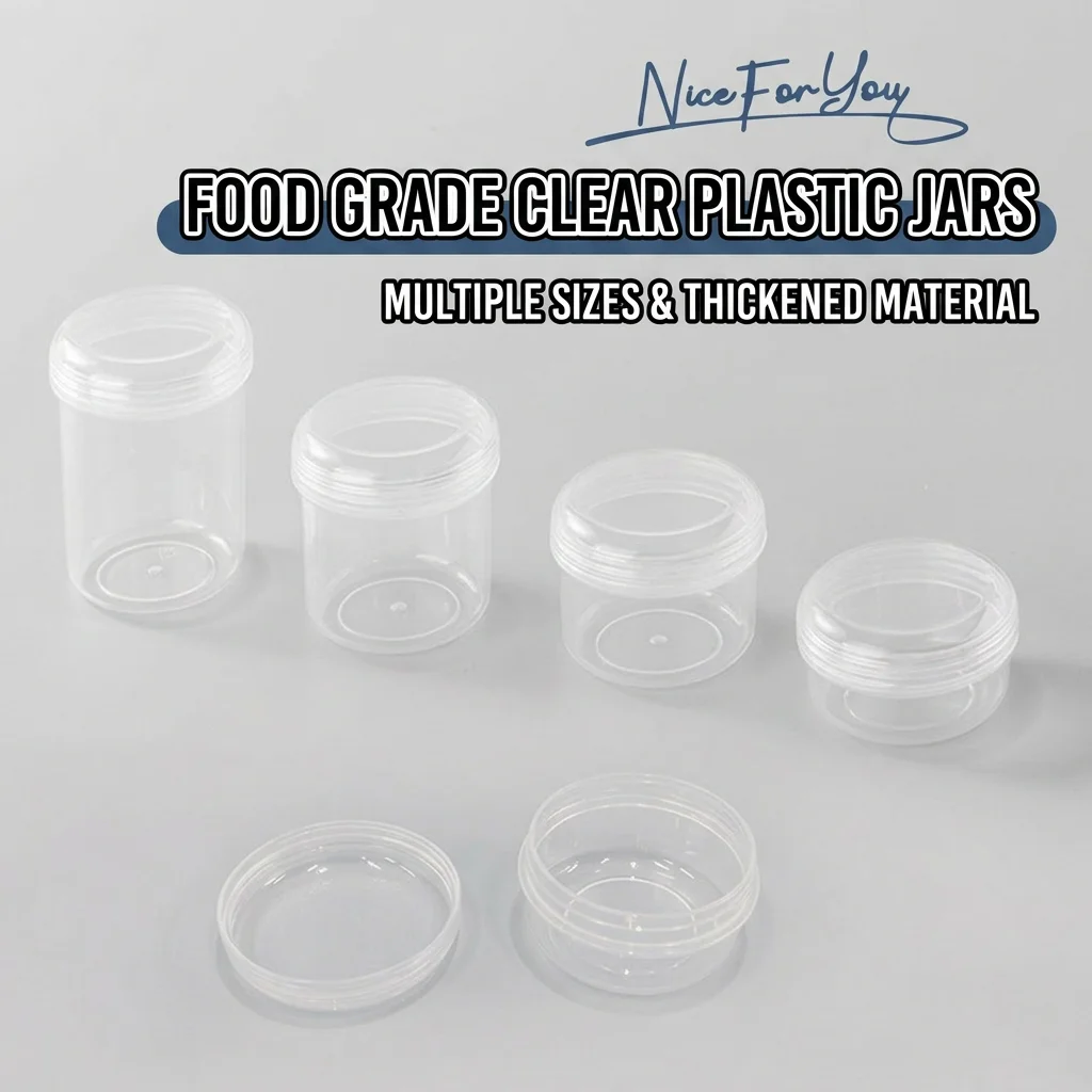 20/30/40/50mlRefillable Transparent Plastic Sealed Jars, Food Grade Thickened PP Leak-proof Containers for Travel Cosmetic