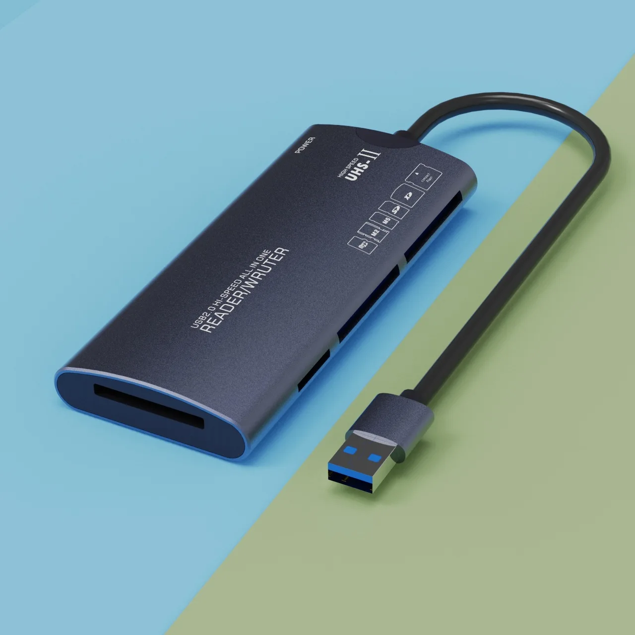 USB High Speed Multi Function 6 in 1 Card Reader Aluminum Alloy for CF SD TF XD Memory Cards Computer Mobile