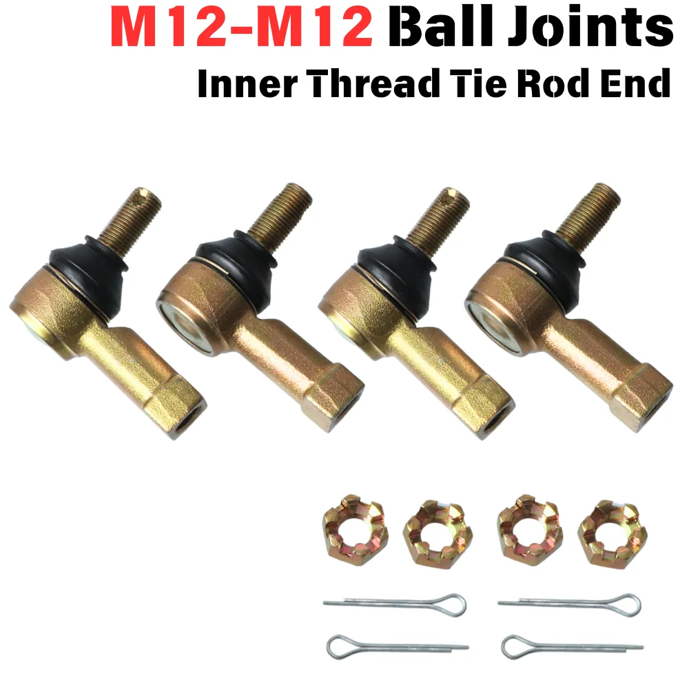

M12-M12 Tie Rod End Kit Inner Thread Ball Joint For HiSUN Can-Am Polaris Renegade Outlander Yamaha Rhino 400 500 570 650800R1000