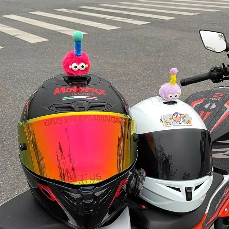 

Motorcycle Helmet Cat Ears Decoration Cute Plush Stickers Motocross Helmet Full Face Off Road Helmet Decor Cosplay Styling