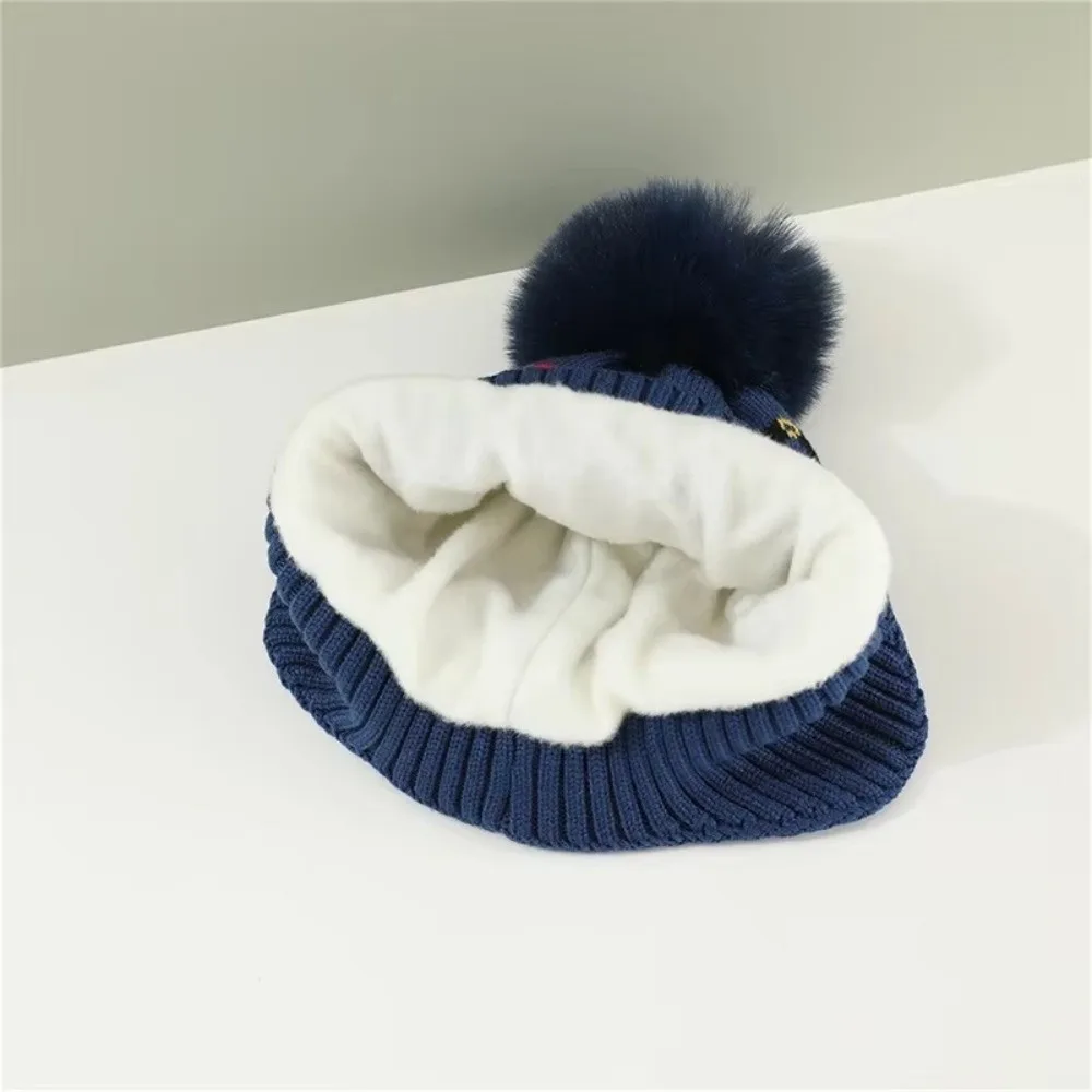 

Cute Warm Fleece Lining Winter Hat Excavator Print Ear Protection Ear Flaps Hat Adjustable Knitted Beanie Winter