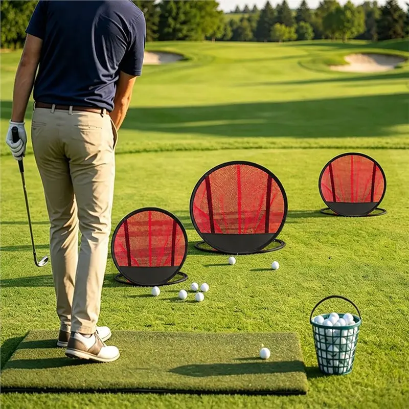 ABHS-Golf Chipping Net Set Collapsible Training Net For Backyard & Indoor Training