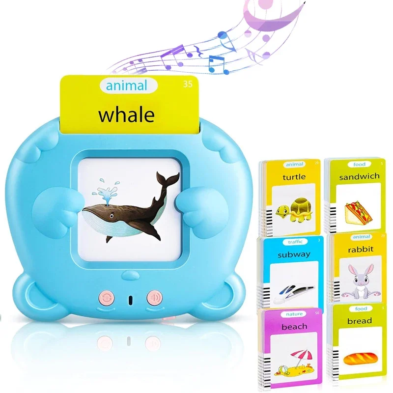 Baby Study Machine Talking Flash Cards Baby Trainning Cards Electronic Audio Book Educational for Toddler Kindergarten Kids
