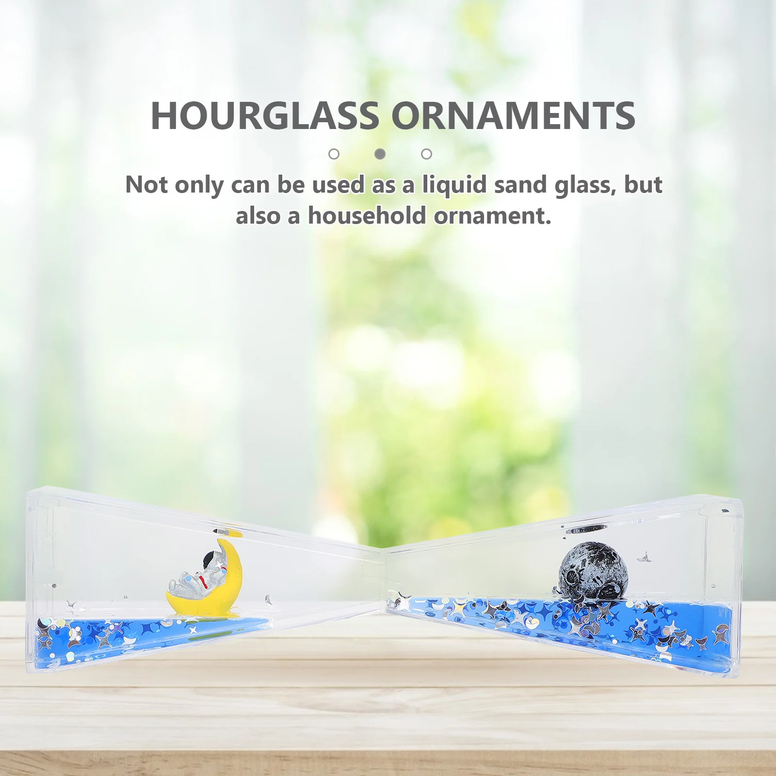 

1pc Astronaut Liquid Art Decorative Ornaments For Home Desk Decor Room Party Theme Display Sandglass Ornaments