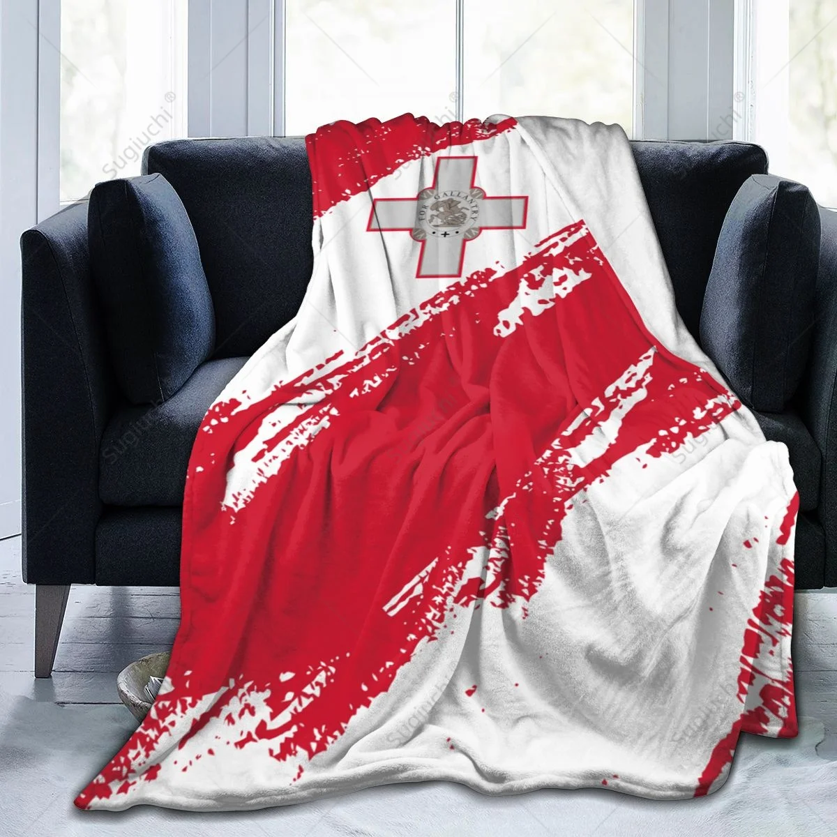 Blanket Malta Flag Color Flannel Multifunction Camping Sofa Cover Keep Warm