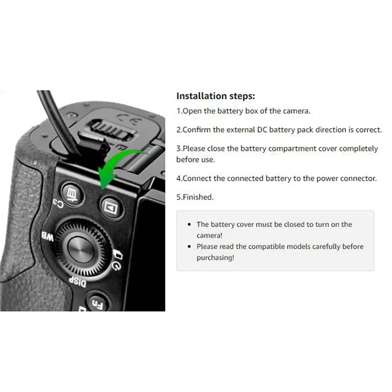 

ABGR-4X AC-PW20 NP-FW50 Dummy Battery AC Power Supply Adapter DC Coupler Kit For Sony Alpha A5100 A6500 A6400 A6000 A55 A7