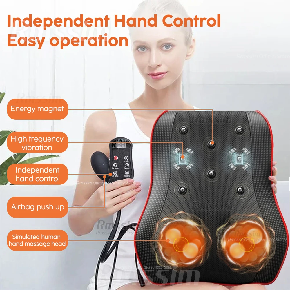 Nuevo Masaje eléctrico almohada para el cuello Shiatsu cabeza Cervical Ttraction cuerpo espalda cintura masajeador coche con calefacción masaje vibratorio