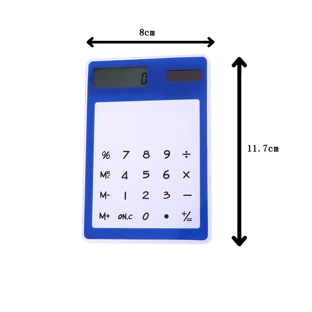 Ultra Thin Calculator Blue Solar Powered Transparent Touch Screen Mini Calculator For Office School Desktop Students