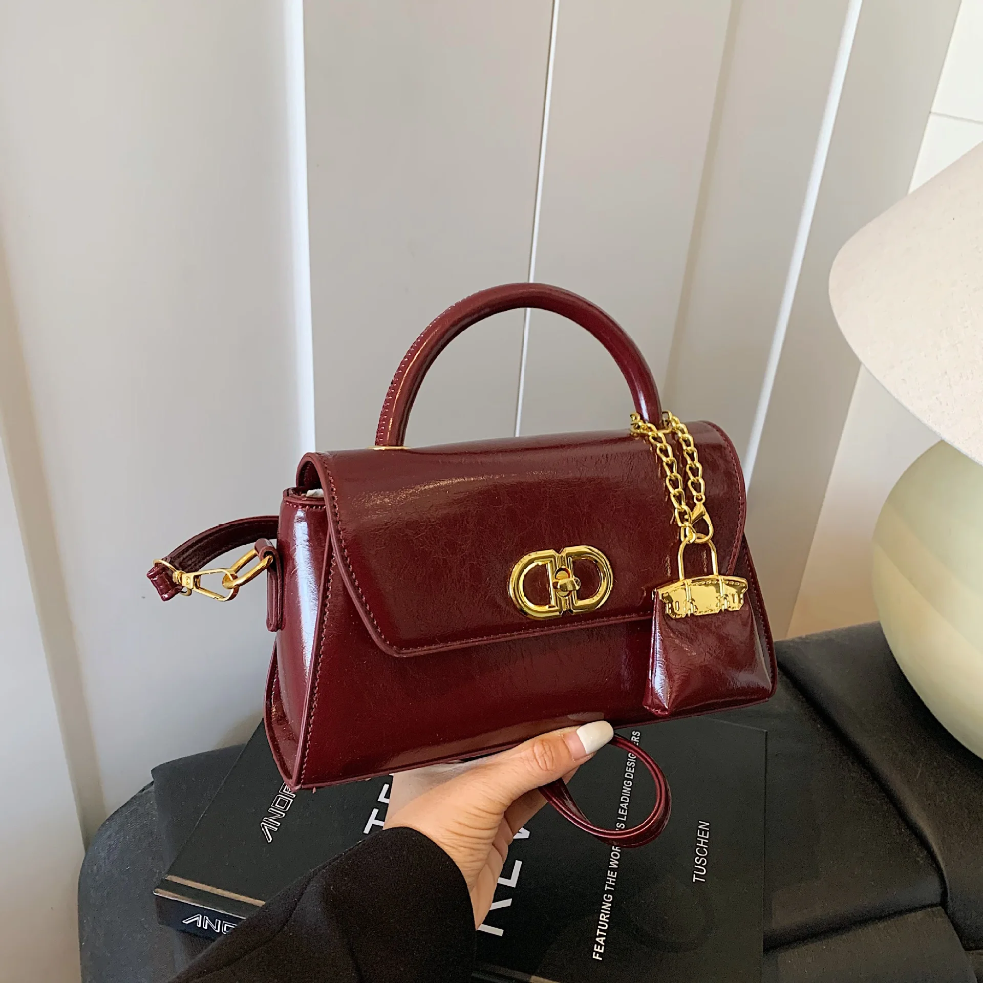 

Buckle Vintage Square Bag, Minimalist Luxe Crossbody Purse, Women's Chic Shoulder Day to Night Tote, Casual Sling Bag