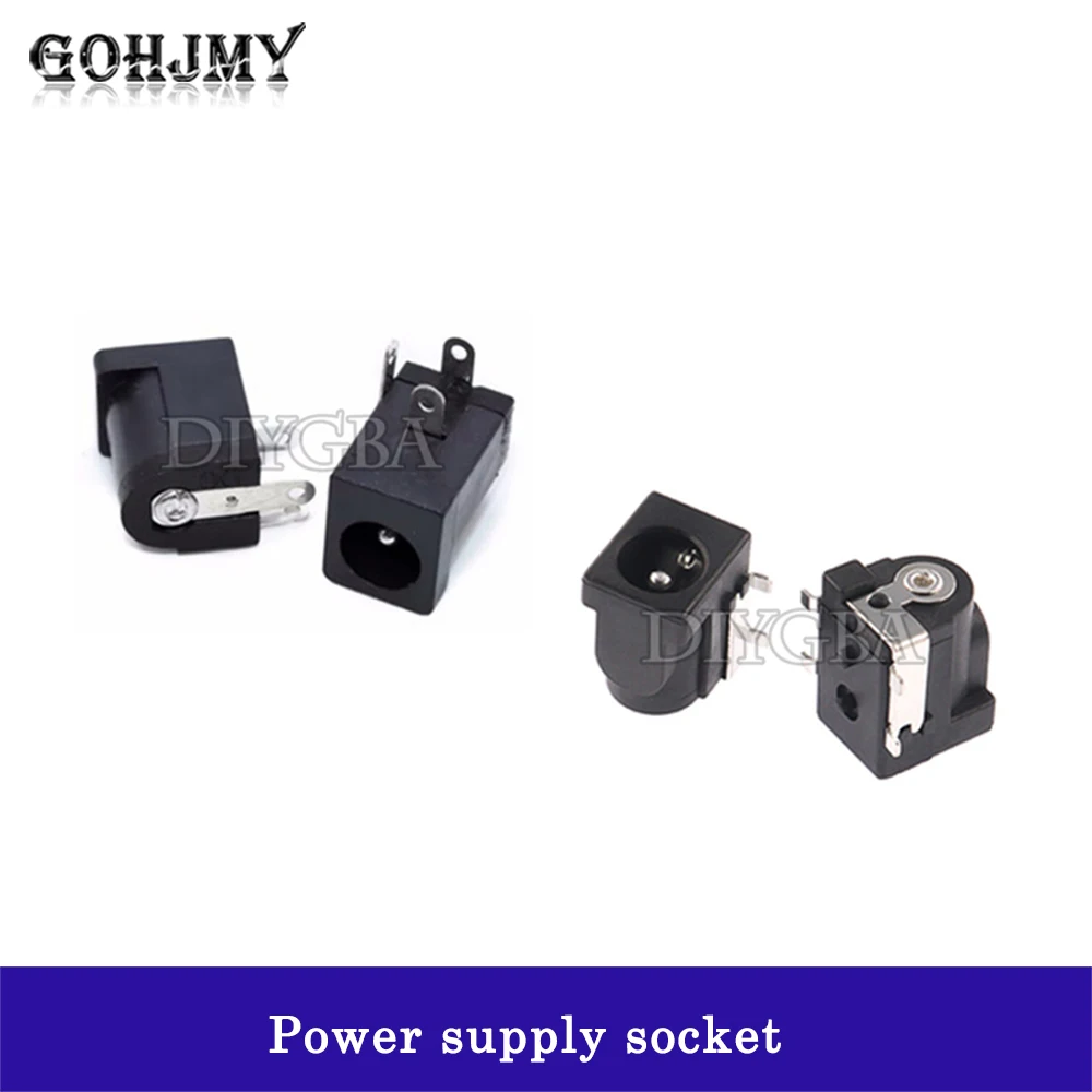 10PCS DC-005 DC005 DC050 DC power socket 5.5-2.1mm 4PINS SMD/DIP COPPER FEET