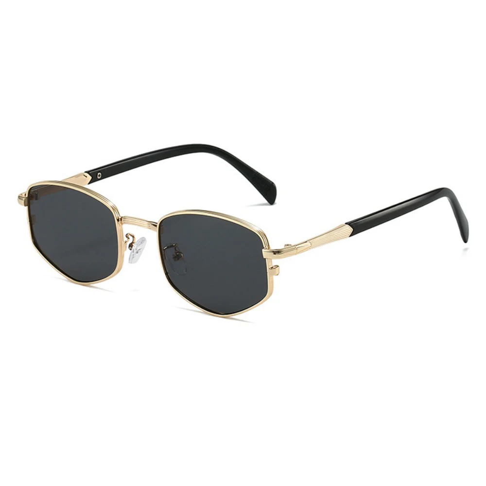 Retro Polygonal Square Metal Men\'s Luxury Sunglasses Fashionable Gradient Tone Women\'s Sunglasses
