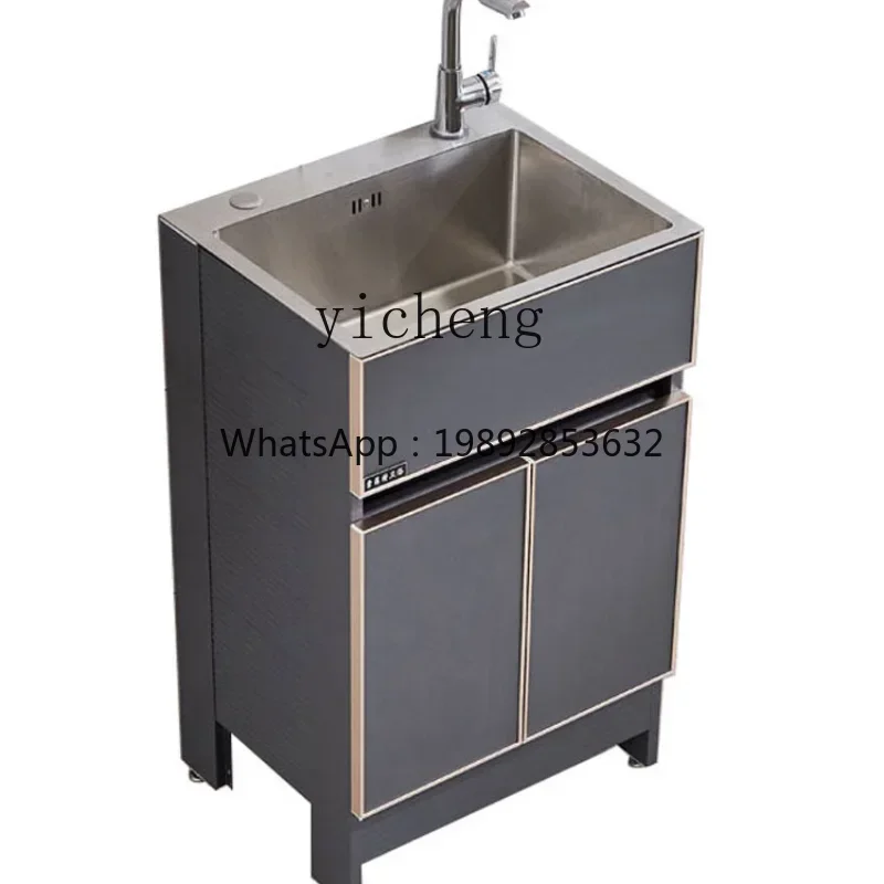 Stainless Steel Balcony Sink Cabinet Laundry Inter-Platform Basin Integrated Dishwashing Vegetable Washing Sink