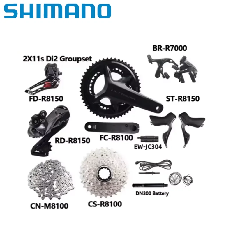 Shimano ultegra di2 2x12s r8150 gruppe r7000 bremssattel r8100 kurbel kassette r8150 umwerfer für
