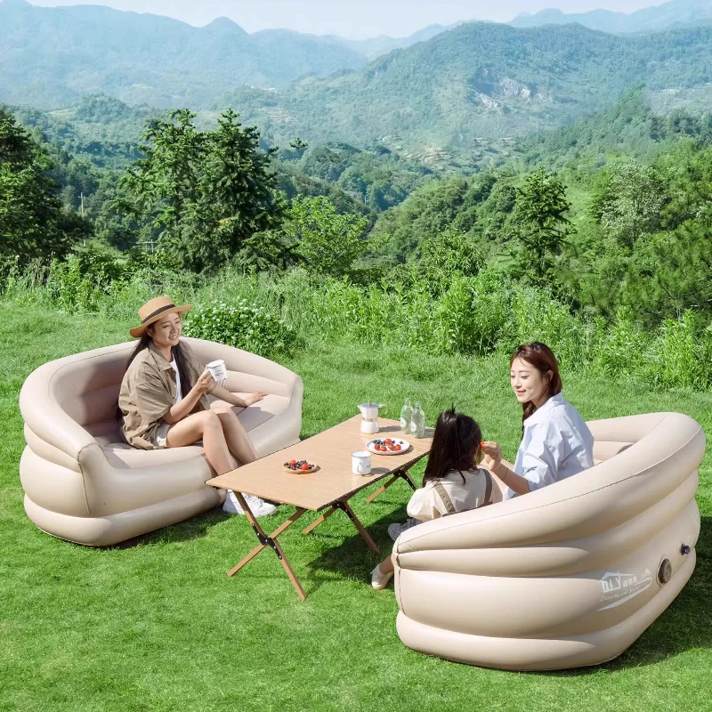 

Automatic Inflatable Sofa Portable Outdoor Soft Breathable Raised Backrest Camping Air Mattresses Thickened Air Cushion Bed