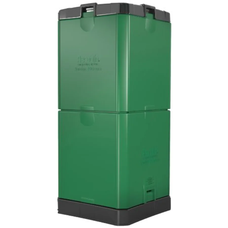 Trading Company Aerobin Insulated Composter for outdoor composting, durable polypropylene, grey, rapid heat retention and odor