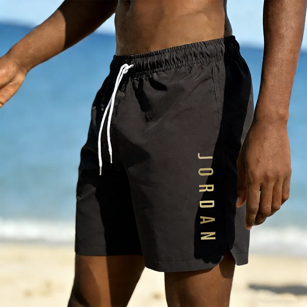 

Men's shorts for beach, summer swimming, fitness, fast drying, swimming, drawstring, fashionable and casual daily shorts