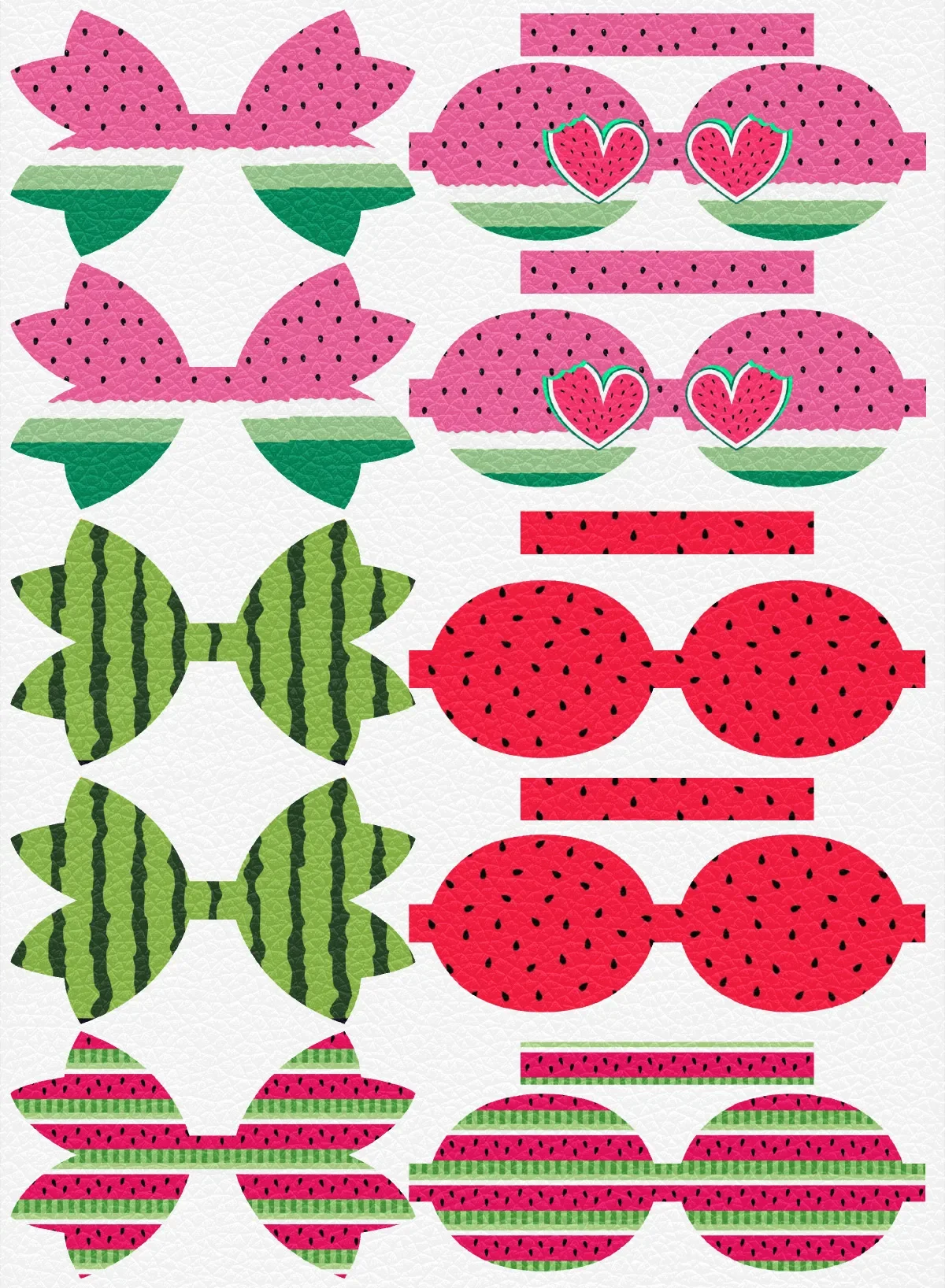 Fruit Watermelon 22*30 CM Printed Faux Leather Sheets Synthetic Litchi Leather Fabric for DIY Earrings Hair Bows