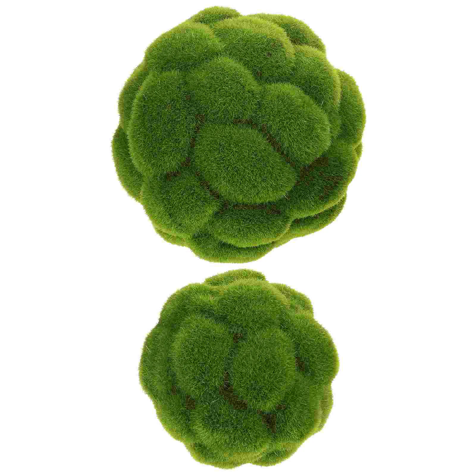 

2 Pcs Simulated Moss Topiary Wedding Plastic Decoration Ornament for The Garden