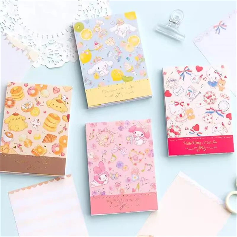 Imagem -02 - Sanrio Melody Kitty Cinnamoroll Memo Pad Sticky Notes Etiqueta de Papelaria Planejador Notepad Sticker Post Material Escolar Pcs por Lote