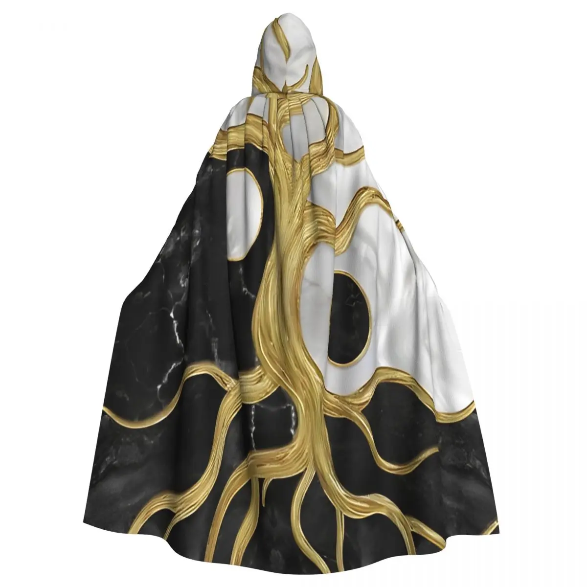 Yin Yang Tree Of Life Marbles And Gold Funny Cosplay Cloak Hooded Cape for Aldult