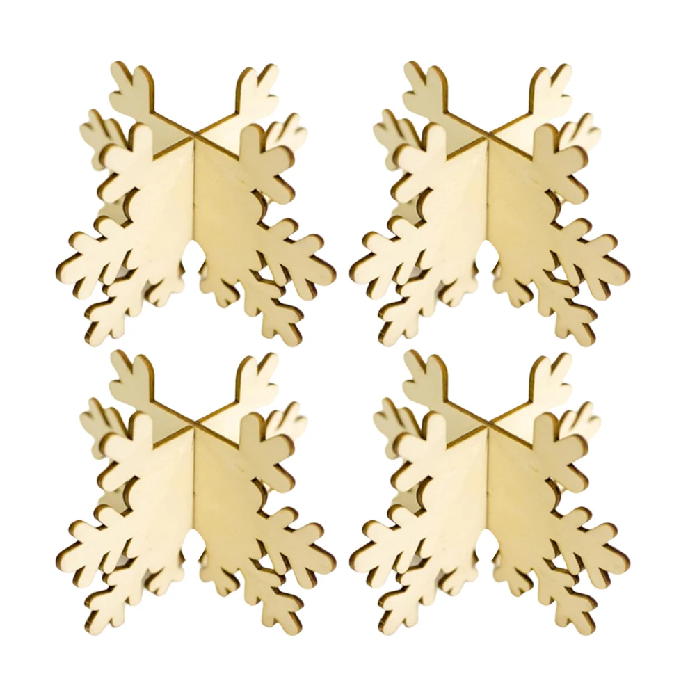 12 قطعة حامل خشبي ندفة الثلج شمعدان مزخرف أنيق لسطح المكتب لحامل منزلي لحفلات الزفاف وعيد الميلاد