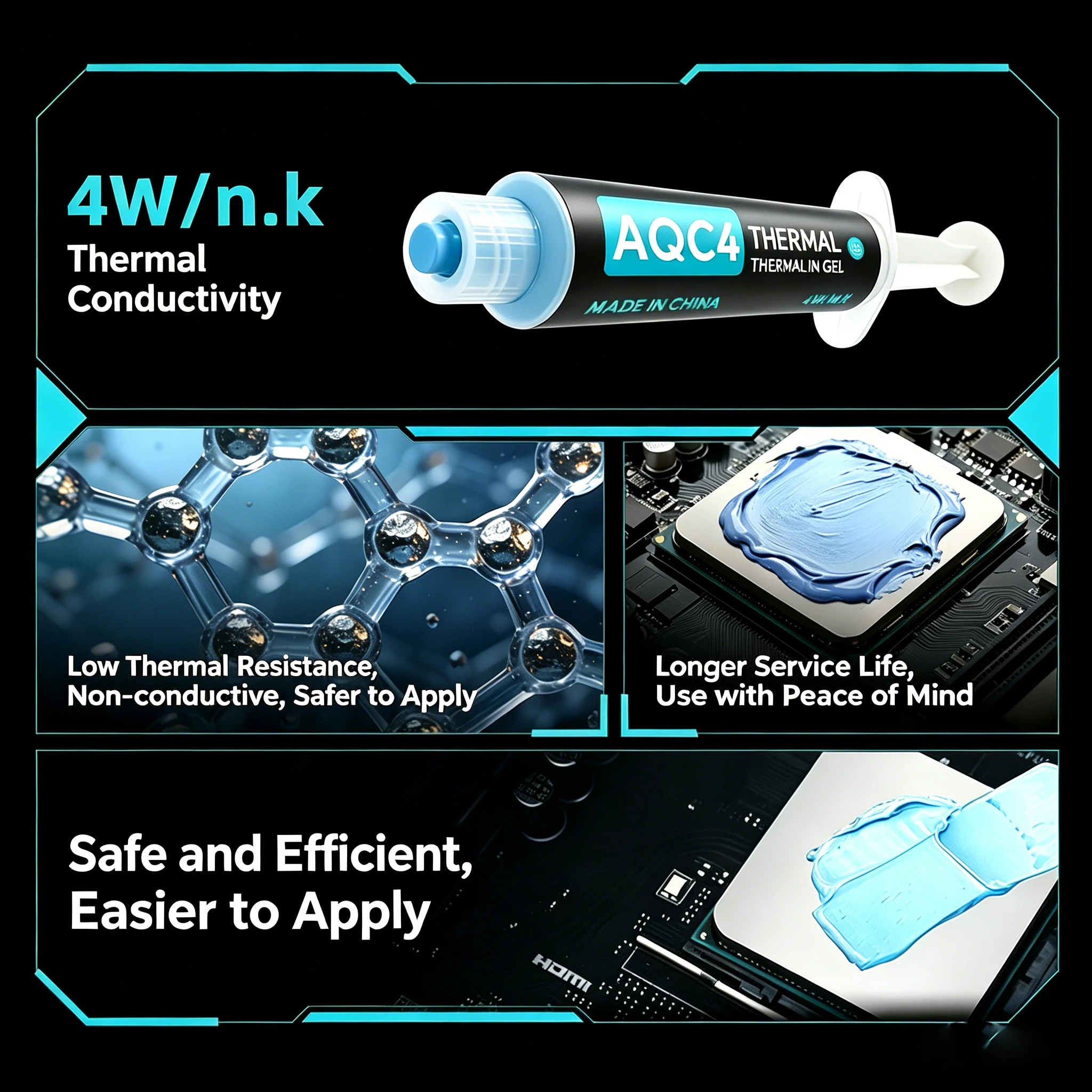 Anqulife Thermal Putty 4/6/8W/m-k High Performance Heat Blocking Putty For VGA GPU IC Processor Rapid Cooling