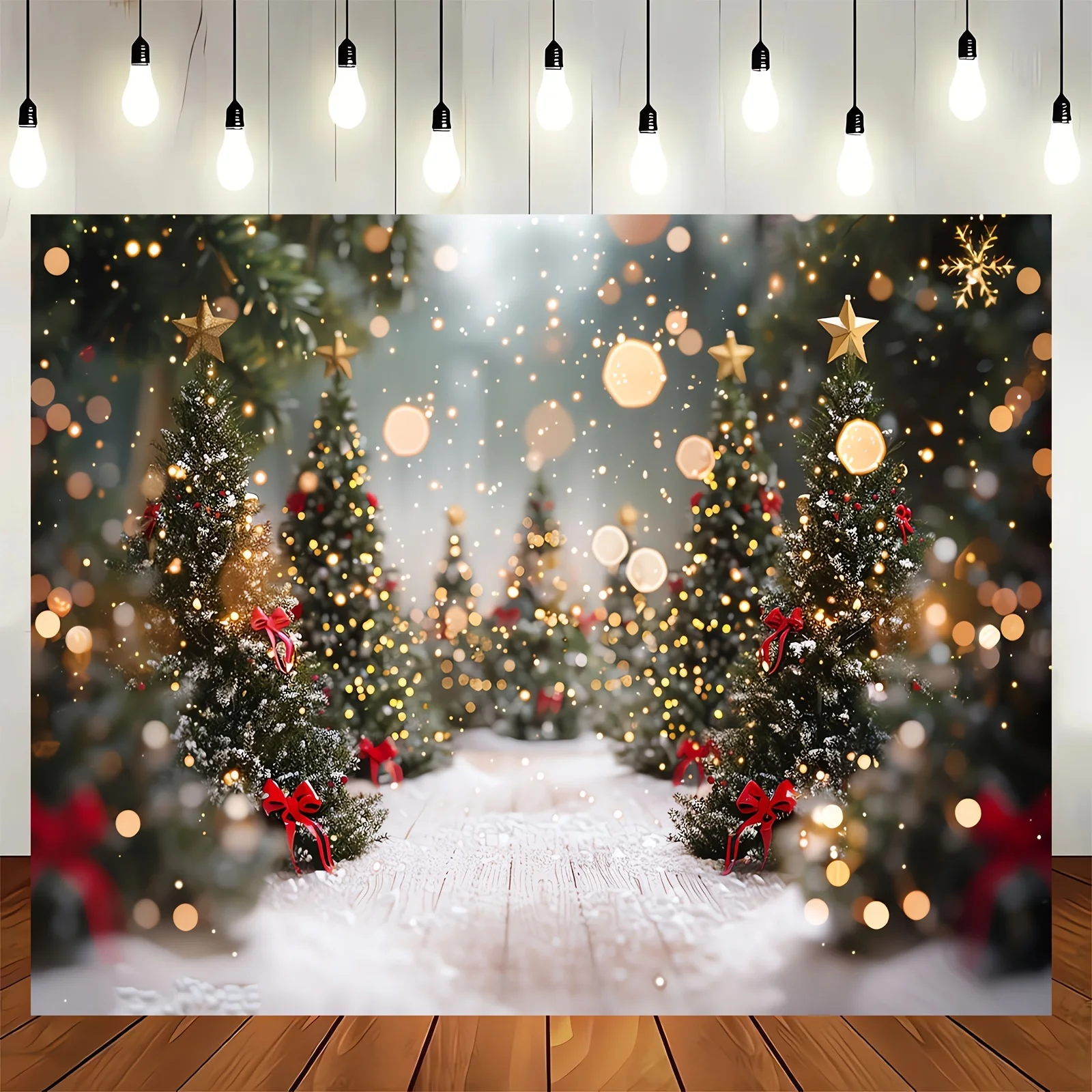Weihnachts wunderland Kiefer Hintergrund Tuch-geeignet für Familien feiern, Geburtstags feiern und Foto kabinen