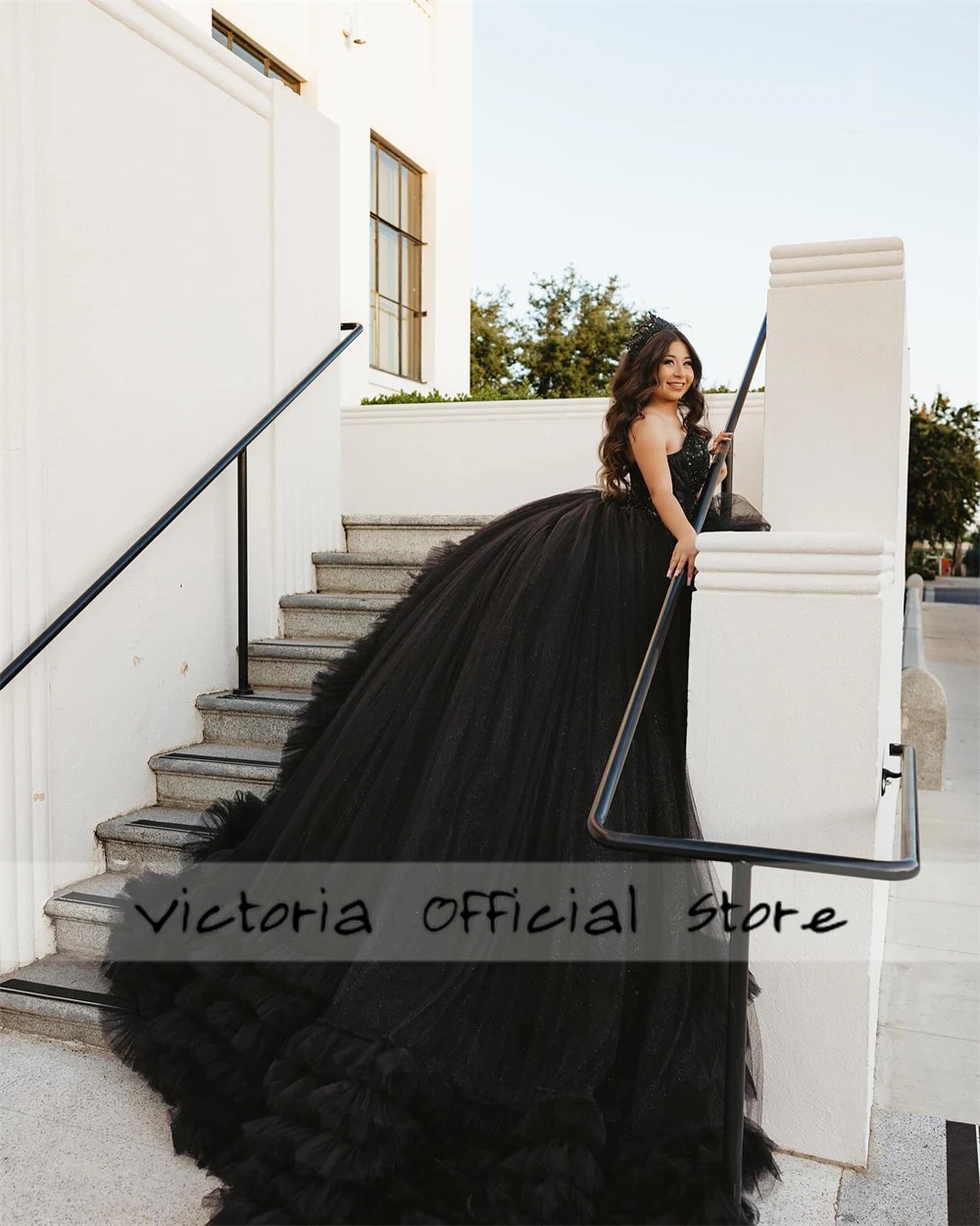 Black Tulle Ruched Train 15 Dress Quinceanera 2024 Mexican Sweetheart Ball Gown Quince Dress Formal Occasion Customized