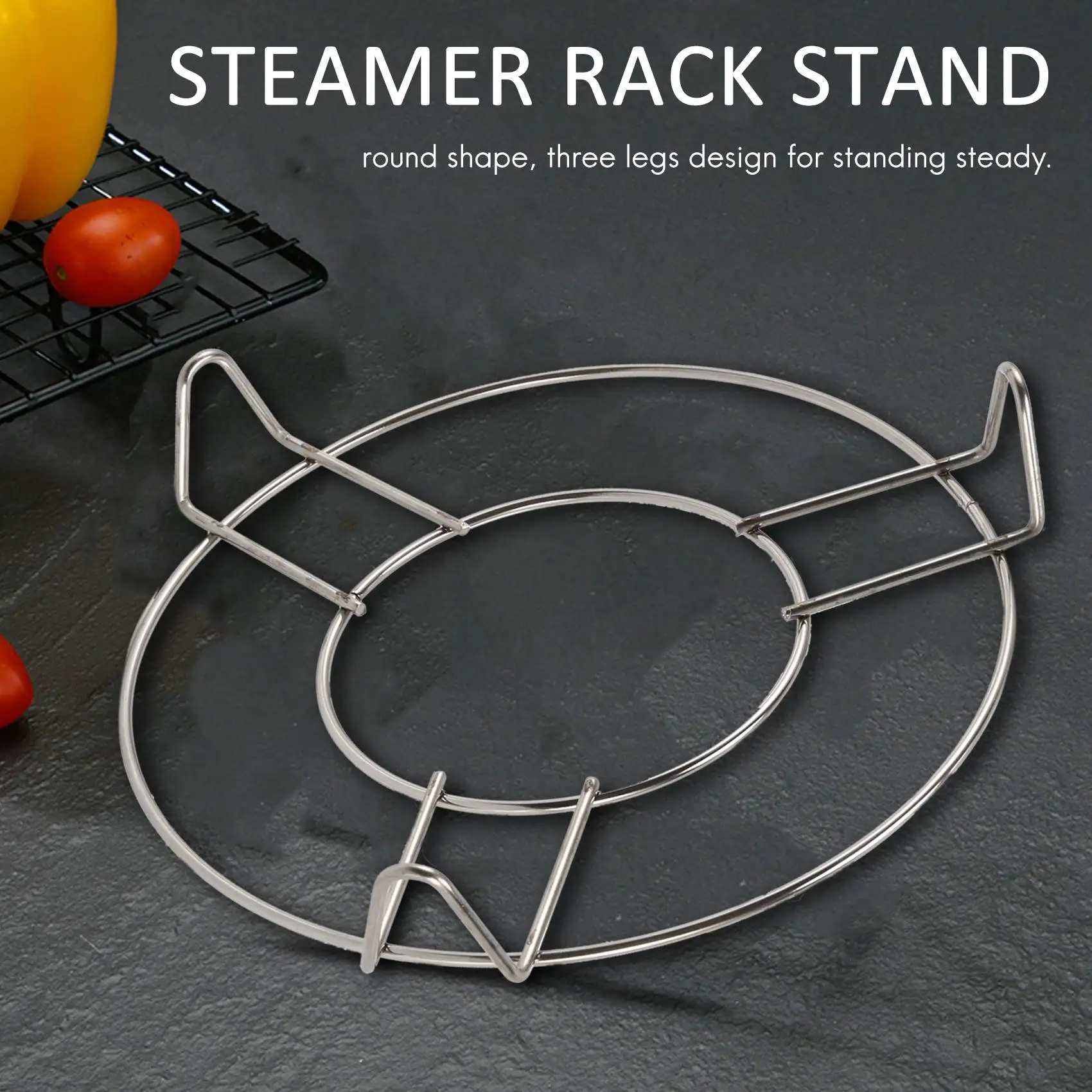 ATTWO-Stainless Steel Round Steamer Steam Rack Kitchen Cooking 6 Inch Dia