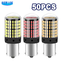 50 Uds BA15S 1156 BAU15S PY21W T20 7443 W21/5W P21/5W BAY15D 1157 3157 P27/7W luces LED de freno inverso lámpara de señal LED luces de coche