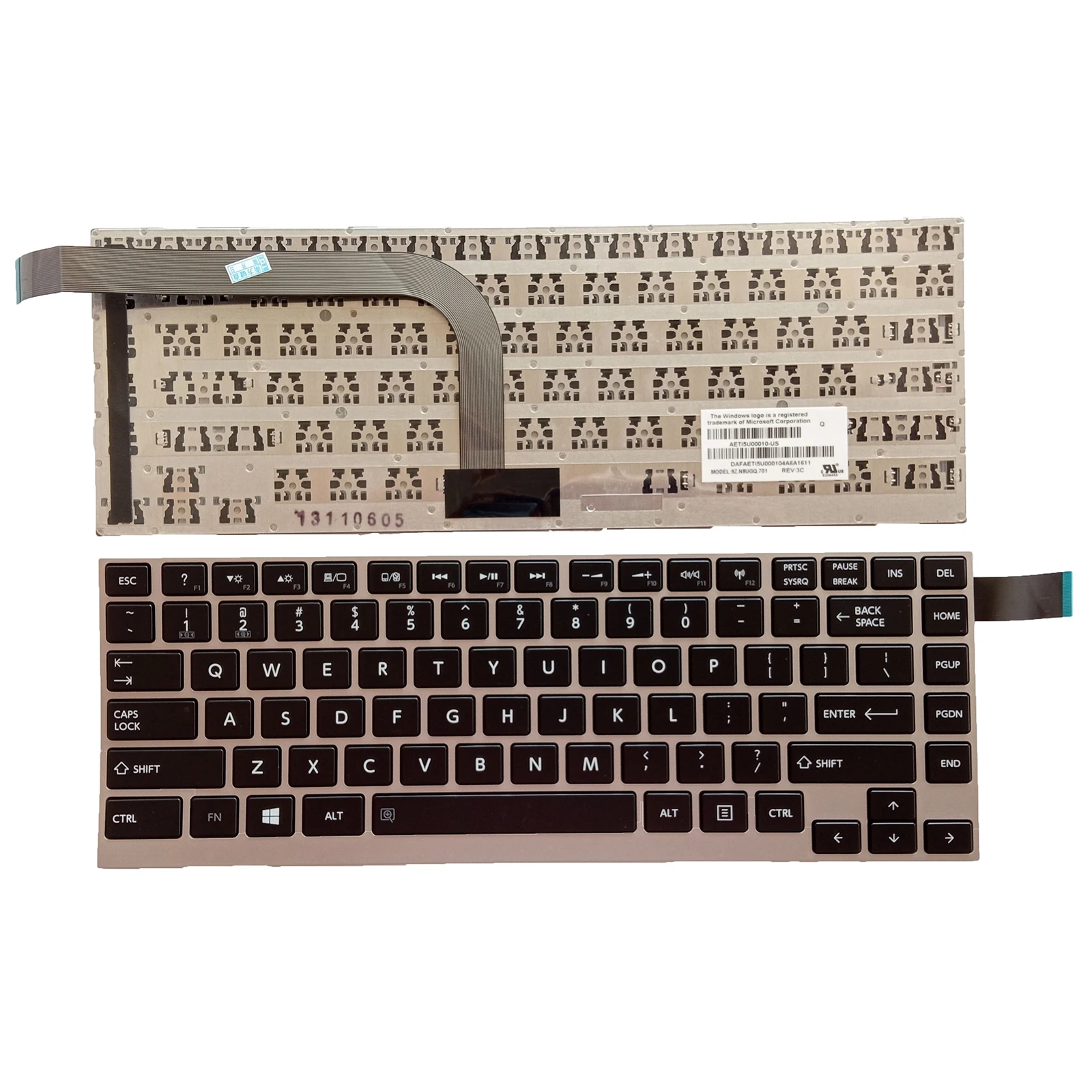 

NEW For Toshiba Satellite W30 W30DT W30T W35 W35DT W35T US Keyboard Silver FRAME