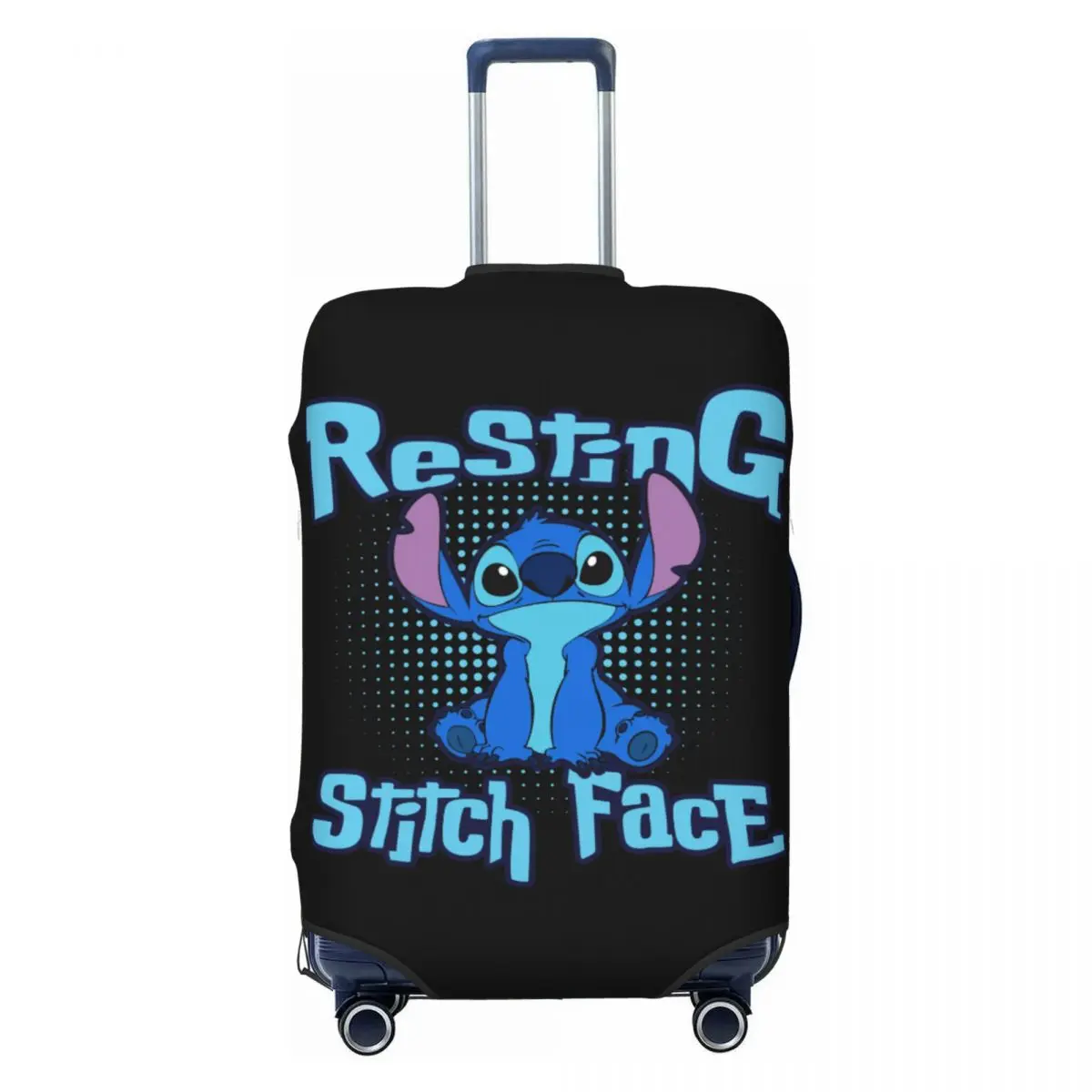 

Custom Resting Stitchs Face Travel Luggage Cover Elastic Funny Anime Suitcase Cover Protector Fit 18-32 Inch