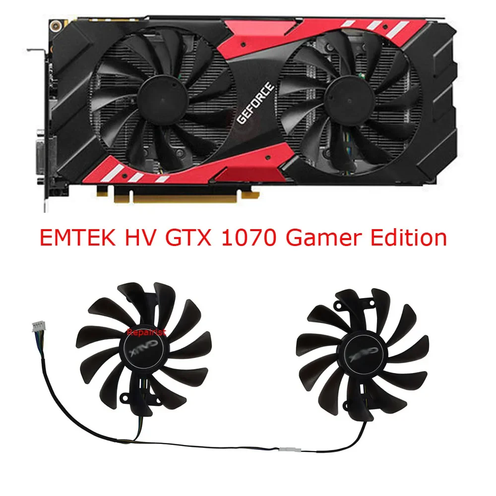 비디오 카드 냉각 선풍기,GPU 냉각기,VGA 냉각,적용 대상 EMTEK HV GTX 1080 Gamer,적용 대상 EMTEK HV GTX 1070 Gamer Edition,적용 대상 EMTEK HV GTX 1070 Ti GAMER, 세트당 2 개 