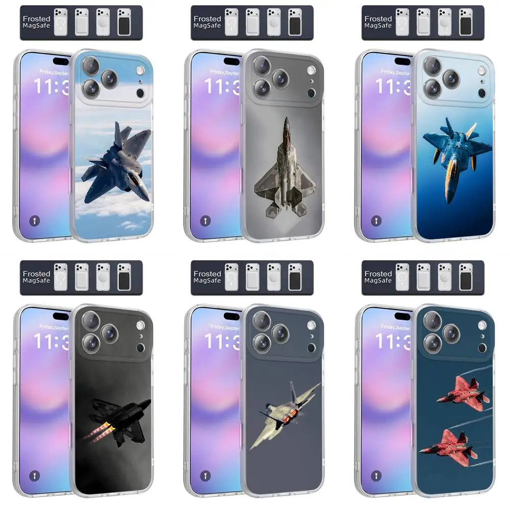 

Fighter Plane F-F-22 Raptor Phone Case For iPhone 17,16,15,14,13,12,11,Pro,Max,Plus,E,Air,Mini Magnetic Magsafe Frosted Clear