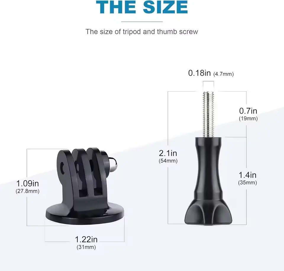 Tripod Mount Adapter for Gopro Hero 13 12 11 10 DJI Osmo Insta 360 Universal Portable 1/4" Tripod Adapter Converter Screw Mount gallery 5