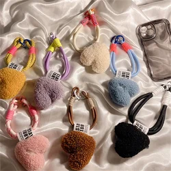 Love Heart Lanyard Keychains Key Chain Rings Phone Strap Mesh Landyard Bags Braided Strips Keycord Hanging Trousers Accessories