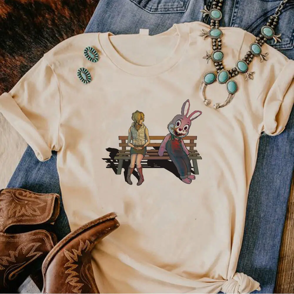 Silent Hill t shirt female University Graphic korean clothes top tees 2000s harajuku Vintage korean clothes Breathable